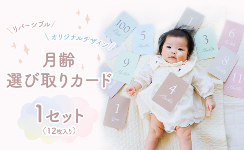 月齢・選び取りカード 1セット(12枚入り) (リバーシブル/オリジナルデザイン) マンスリーカード フォト 月齢カード 記念日 静岡 浜松市 2685650 - 静岡県浜松市
