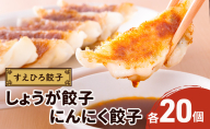 すえひろ餃子 （しょうが餃子・にんにく餃子） 各20個 計40個 タレ・唐辛子付き 餃子 ギョーザ 冷凍餃子 具沢山 国産 ビールのお供 つまみ 静岡 浜松市