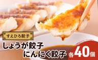 すえひろ餃子 （しょうが餃子・にんにく餃子） 各40個 （各20個入×2パック 計4パック） 計80個 タレ・唐辛子付き 餃子 浜松餃子 ギョーザ 冷凍餃子 具沢山 国産 ビールのお供 つまみ 静岡 浜松市
