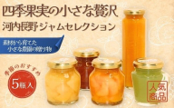 ジャム 四季果実の小さな贅沢 河内長野ジャムセレクション 季節のおすすめ5瓶入 ごろごろフルーツ 大きめにカットされた贅沢果実 ジャム詰め合わせ 手作り 安心 安全 国産 桃 いちじく みかん きゅうり 黄桃 ギフト プレゼント 贈り物