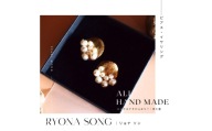 RYONA SONG イヤリング　月と星モチーフ【Sサイズ】 ～自然×都会 中山道沿い築100年の古民家工房から、100%ハンドメイドアクセサリーをお届け～