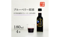 ＜栽培期間中農薬不使用＞遠野のブルーベリーから絞った原液 180ml×4本セット 道の奥ファーム【1476687】
