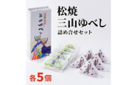 松焼・三山ゆべし 各5個 詰め合わせセット 岩手県遠野市 銘菓 竹林堂【1740107】