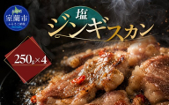 塩ジンギスカン250g×4 【 ふるさと納税 人気 おすすめ ランキング 室蘭 塩ジンギスカン ジンギスカン 塩 ラム 生ラム 羊 肩ロース 肉 焼肉 BBQ 大容量 詰合せ 贈り物 北海道 室蘭市 送料無料 】 MROA229