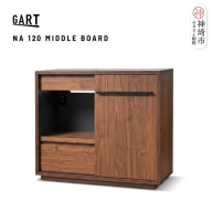 ナヴール 120 ミドルボード BR【ブラウン 完成品  スライド扉 見やすい収納 磁石対応】(H062371)