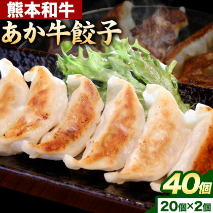 熊本和牛 あか牛 餃子 40個 ( 20個 × 2 ) 三協畜産 《30日以内に出荷予定(土日祝除く)》 熊本県 津奈木町 ぎょうざ ギョーザ 牛肉 牛 送料無料 2689871 - 熊本県津奈木町