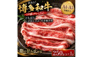 訳あり!この味プレミアム!＜A4～A5＞博多和牛ともばらしゃぶしゃぶすき焼き用 250g(大野城市)【1750630】