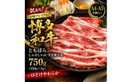 訳あり!この味プレミアム!＜A4～A5＞博多和牛ともばらしゃぶしゃぶすき焼き用 750g(大野城市)【1750632】