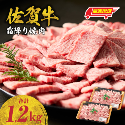 【最速配送】中山牧場 佐賀牛霜降り焼肉 1.2kg ／ バーベキュー BBQ 牛肉 肉 お肉 佐賀牛 赤身 霜降り モモ ウデ 肩 ロース 三角 バラ 焼き肉 焼肉 A5 A4 a5 a4 黒毛和牛 佐賀県産和牛 ブランド牛 食べ比べ セット 国産 佐賀県 玄海町 冷凍 2690439 - 佐賀県玄海町