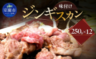 味付けジンギスカン250g×12 【 ふるさと納税 人気 おすすめ ランキング 室蘭 味付けジンギスカン ジンギスカン 味付け タレ ラム 生ラム 羊 肩ロース 肉 焼肉 BBQ 大容量 詰合せ 贈り物 北海道 室蘭市 送料無料 】 MROA268