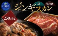 塩ジンギスカン250g×2 味付けジンギスカン250g×2 セット 【 ふるさと納税 人気 おすすめ ランキング 室蘭 塩ジンギスカン 味付けジンギスカン ジンギスカン 塩 味付け タレ ラム 生ラム 羊 肩ロース 肉 焼肉 BBQ 大容量 詰合せ 贈り物 北海道 室蘭市 送料無料 】 MROA316
