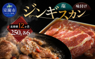 【12ヶ月定期便】塩ジンギスカン250g×6 味付けジンギスカン250g×6 セット 【 ふるさと納税 人気 おすすめ ランキング 室蘭 塩ジンギスカン 味付けジンギスカン ジンギスカン 塩 味付け タレ ラム 生ラム 羊 肩ロース 肉 焼肉 BBQ 大容量 詰合せ 贈り物 定期便 北海道 室蘭市 送料無料 】 MROA327