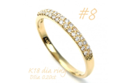 K18 ダイヤモンドパヴェ留めリング　0.20CT R3615DI-Y #8【1748735】