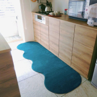 北欧風キッチンマット ラグマットタイプ 65×210cm ピーナッツ型 フォレスト 抗菌防臭 SEK 織人しきもの屋工房 diw0222