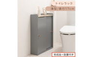 【完成品＋設置付き】トイレラック（グレー）Toffy トフィー トイレットペーパー収納ラック おしゃれなトイレラック シンプル・ベーシックな木製収納棚 扉付きで省スペース 掃除道具も収納可能 BKONTG000059-0-GY