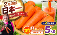 【先行予約】【2026年12月順次発送開始】【全2回定期便】ジュース用秋にんじん5kg (訳あり) / にんじん ニンジン 規格外 ジュース β-カロテン 食物繊維 抗酸化作用 熊本県産 菊陽町 【株式会社 まゆみ農園】 [BHCW019]