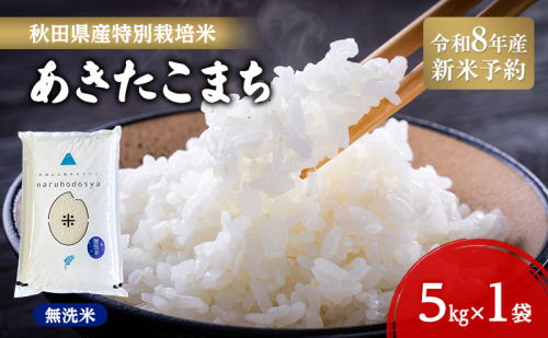 【令和8年産 新米予約】【無洗米】秋田県産特別栽培米あきたこまち5kg×1袋 新米 お米 おこめ 精米 小分け 特別栽培米 2696406 - 秋田県にかほ市