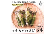 マルカツわさび 小サイズ 5本 真空 岩手県遠野市産＜こんたでぃーの遠野＞【1485585】
