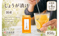 [ 4回定期便 ] しょうが漬け 850g しょうが 生姜 ショウガ はちみつ漬け 蜂蜜漬け はちみつ ハチミツ 蜂蜜 杉養蜂園 定期便