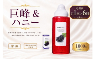 【 6回定期便 】＜ 巨峰 ＞ 果汁入りはちみつ 1000g はちみつ ハチミツ 蜂蜜 ハニー 蜜 果汁 杉養蜂園 定期便