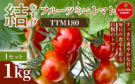 《先行予約》結（むすび）フルーツミニトマト（TTM180）1kg 1セット 甘い野菜 デザート感覚 おやつ スイーツ感覚 サラダ用 そのまま食べる 旬 家庭用 贈り物 日々の食卓 お取り寄せ 産地直送 愛知県 豊橋市