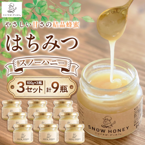 【やさしい甘さの結晶蜂蜜】はちみつ「スノーハニー」(100g×3瓶)3セット はちみつ 蜂蜜 結晶はちみつ スノーハニー 天然はちみつ 家庭用 贈答用 山形県 山形市 FY26-102 2699577 - 山形県山形市