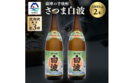 ＜毎月定期便＞枕崎の定番焼酎＜さつま白波＞1800ml×2本セット DD0-0011全3回【4088708】