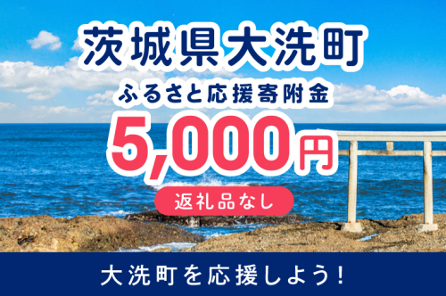 【返礼品なしのご寄附】 茨城県大洗町 1口 5,000円 茨城県 大洗町 応援寄附金 寄附のみ 2702214 - 茨城県大洗町