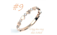 K18PG ハートダイヤリング 0.06CT R3779DI-R #9【1754903】