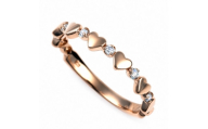 K18PG ハートダイヤリング 0.06CT R3779DI-R #11【1754906】