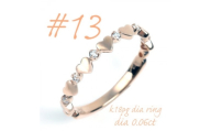 K18PG ハートダイヤリング 0.06CT R3779DI-R #13【1754909】