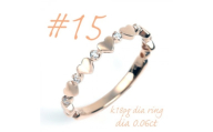 K18PG ハートダイヤリング 0.06CT R3779DI-R #15【1754912】