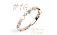 K18PG ハートダイヤリング 0.06CT R3779DI-R #16【1754913】