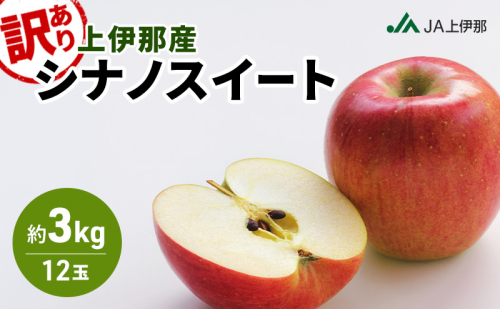 訳あり りんご 長野 リンゴ シナノスイート 約3kg （12玉） 産地直送  フルーツ 果物 デザート おやつ 林檎 旬 信州 長野県 長野県産 駒ヶ根市 上伊那産 2704255 - 長野県駒ヶ根市