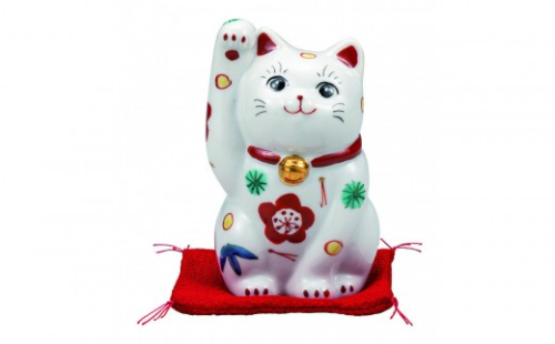 九谷焼　3.5号招き猫　松竹梅（布団付） a05 2705306 - 石川県能美市