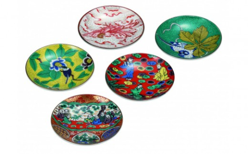 九谷焼　3.2号皿揃　時代絵 （5枚セット）a01 2705357 - 石川県能美市