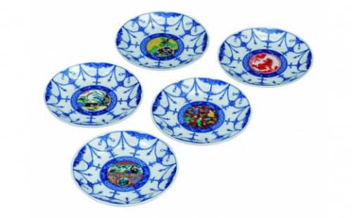 九谷焼　5.2号皿揃　時代絵 （5枚セット）a01 2705359 - 石川県能美市