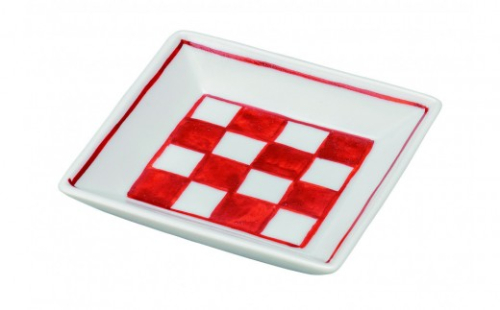 九谷焼　3号皿・赤絵石畳 5枚セット a01 民芸品 工芸品 焼き物 食器 2705391 - 石川県能美市