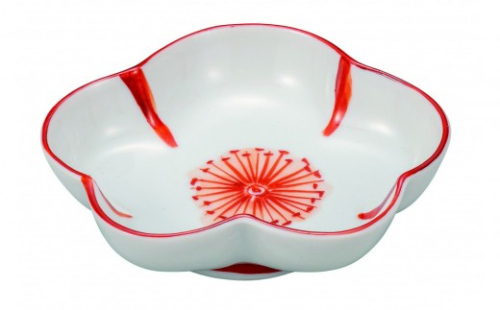 九谷焼　3.5号皿・赤絵花文 5枚セット a01 民芸品 工芸品 焼き物 食器 2705392 - 石川県能美市