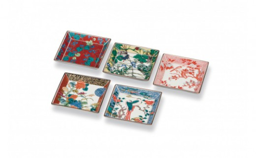 6号皿揃　歴代画 民芸品 工芸品 雑貨 食器 角皿 お皿 プレート キッチン雑貨 キッチン用品 2705585 - 石川県能美市