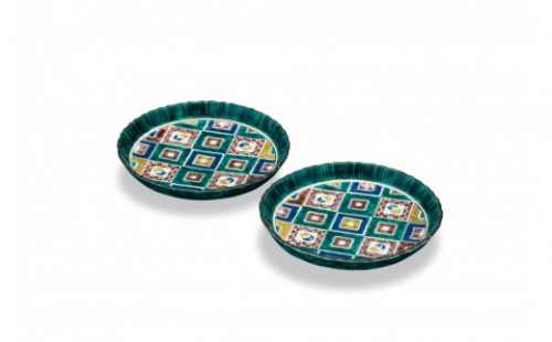 ペア5.5皿　石畳の図 民芸品 工芸品 雑貨 食器 丸皿 お皿 プレート キッチン雑貨 キッチン用品 2705587 - 石川県能美市