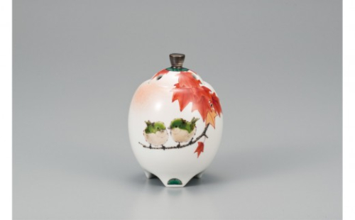 3.5号香炉　紅葉に鳥　中村陶志人 民芸品 工芸品 雑貨 日用品 インテリア 香り 小物 2705605 - 石川県能美市