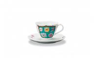 カップ&ソーサー フラワーBox グリーン 岩田玲子 民芸品 工芸品 ティーカップ コーヒー 紅茶 食器 キッチンアイテム キッチン雑貨