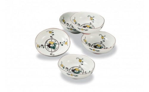 九谷焼 4.6号　小鉢揃 色絵瓜文 銀泉窯 a01 工芸品 2705664 - 石川県能美市