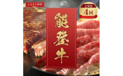 肉【定期便全4回】【和牛セレブ】能登牛 定期便「エコノミークラス」全4回 特選 しゃぶしゃぶ すき焼き 焼肉 ステーキ ギフト 石川県 能美市 2705709 - 石川県能美市