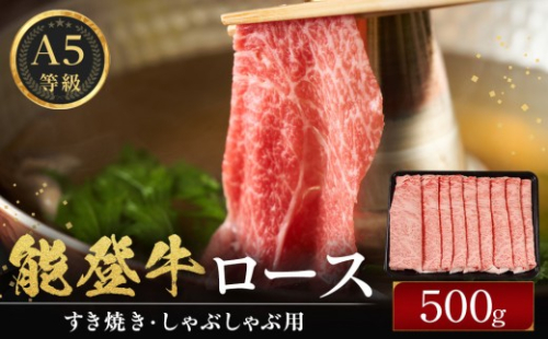 能登牛ロース　(しゃぶしゃぶ/すき焼き)　500g(500g×1パック)　国産　石川県　A5ランク　黒毛和牛　牛肉 2705728 - 石川県能美市