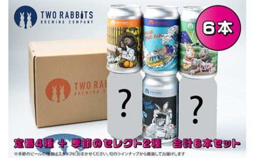 TWO RABBITS BREWING 定番4種と季節のクラフトビール×6本セット【DN21W】 2706075 - 滋賀県近江八幡市