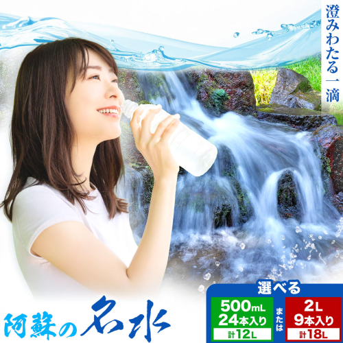 阿蘇の名水 選べる 500mL×24本 計12L 2L×9本 計18L 九州ネクスト株式会社《30日以内に出荷予定(土日祝除く)》 熊本県 南阿蘇村 白川水源 水 ペットボトル ミネラルウォーター 飲料水 備蓄水 湧水 2706215 - 熊本県南阿蘇村