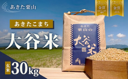 食べチョク金賞受賞 玄米 あきたこまち 30kg×1袋 令和7年産 あきた栗山 大谷米 米 こめ お米 おこめ 令和7年 単一原料米 ごはん 秋田こまち 秋田 秋田県 能代市 2706294 - 秋田県能代市
