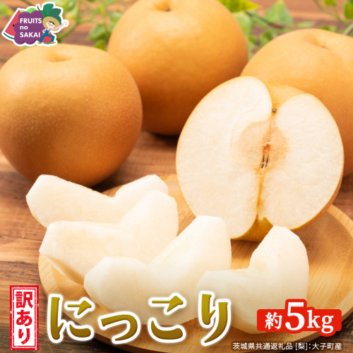 ＜ 訳あり ＞ にっこり 約5kg 【2026年10月より発送開始】（茨城県共通返礼品 [梨]：大子町産） ご家庭用 フルーツ なし ナシ 和梨  梨 わけあり 果実 旬のフルーツ お取り寄せ くだもの 果物 みずみずしい [FC71-NT] 2707484 - 茨城県つくばみらい市